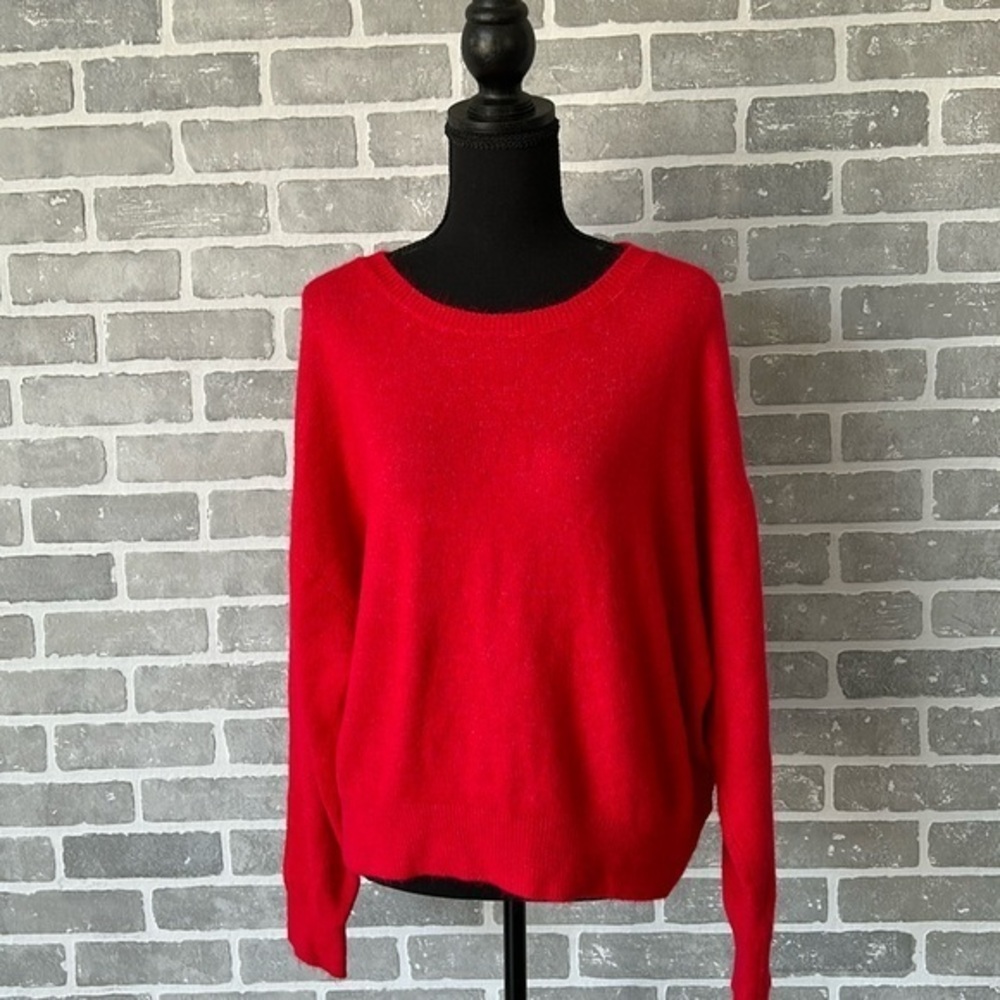 LABEL OF GRADED GOODS | HM | WOMENS SIZE MEDIUM | SWEATER | CROPPED | RED